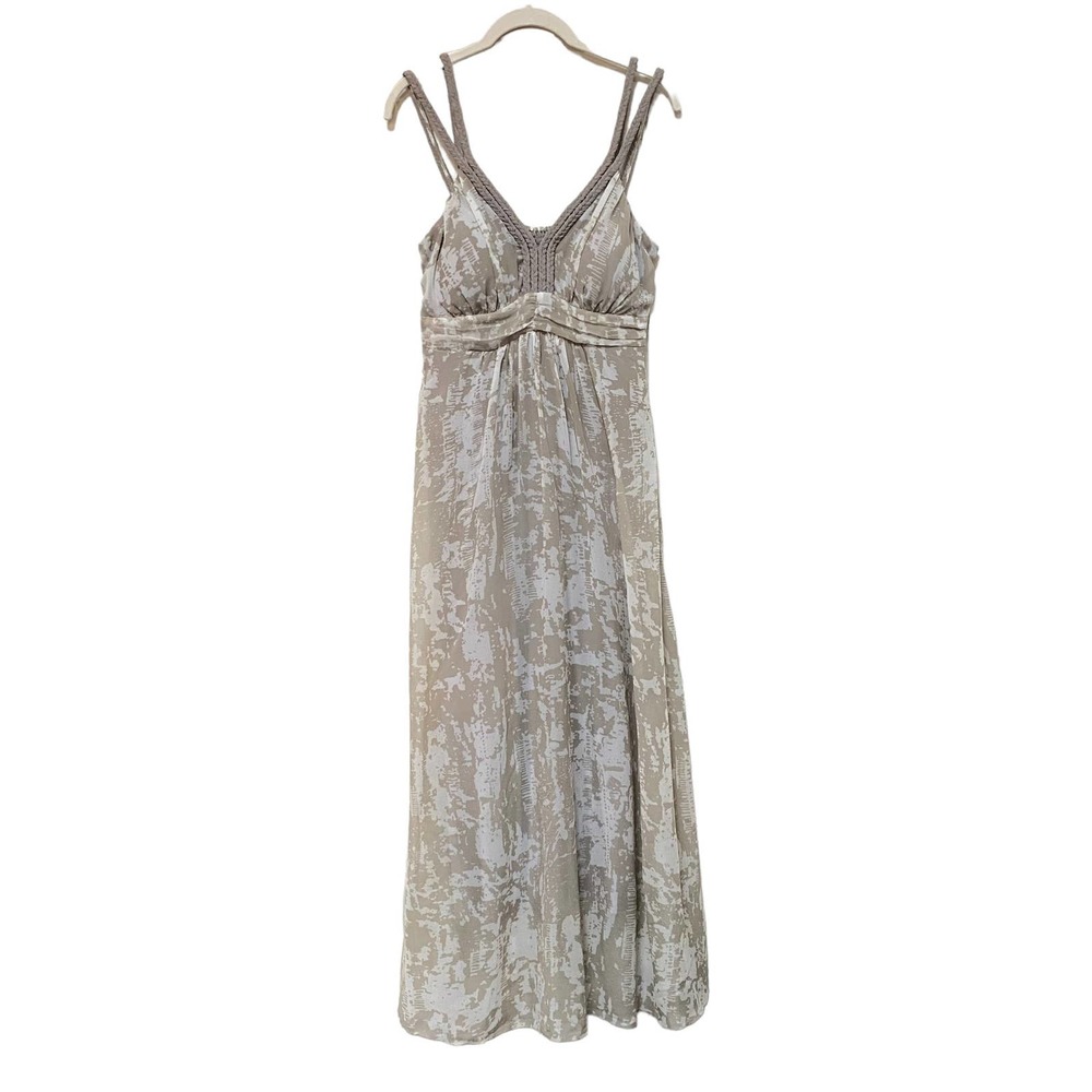 Soft Surroundings Built in Bra V-neck Strappy Long Maxi Dress Medium Petite